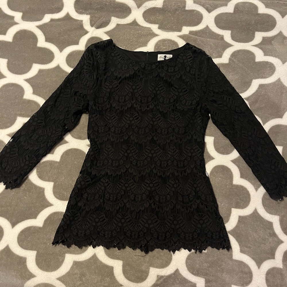 Dainty Jewells Black Lace Blouse